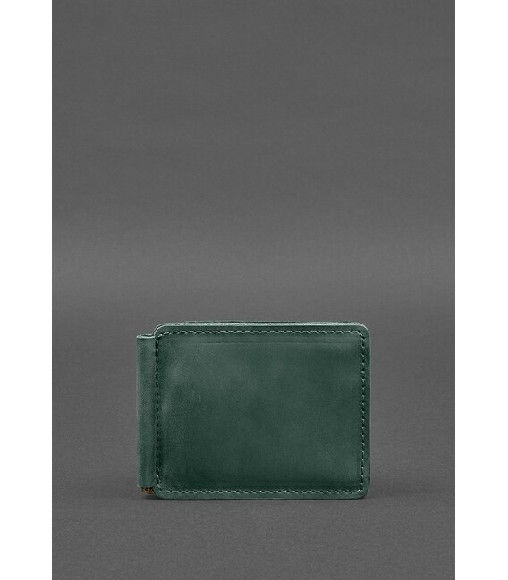 Шкіряне портмоне 13.0 затискач Зелений Crazy Horse картинка, зображення, фото