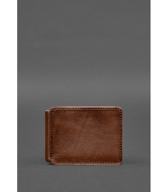 Кожаное портмоне 13.0 зажим светло-коричневый краст фото, картинка, изображение