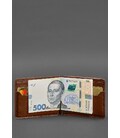 Кожаное портмоне 13.0 зажим светло-коричневый краст фото, картинка, изображение
