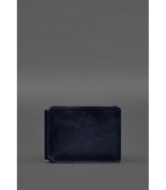 Шкіряне портмоне 13.0 затискач синій краст картинка, зображення, фото