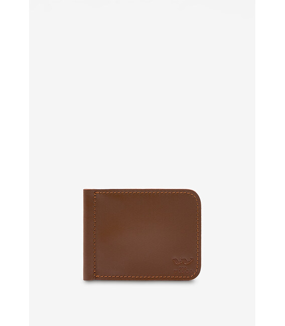 Кожаный зажим для денег светло-коричневый фото, картинка, изображение