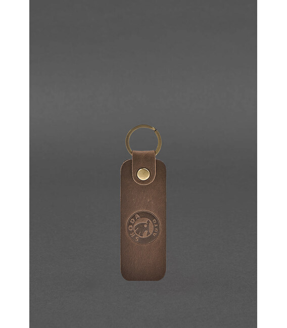 Кожаный брелок для Авто Skoda темно-коричневый Crazy Horse фото, картинка, изображение