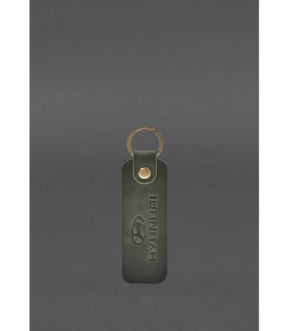 Шкіряний брелок для Авто Hyndai зелений Crazy Horse картинка, зображення, фото