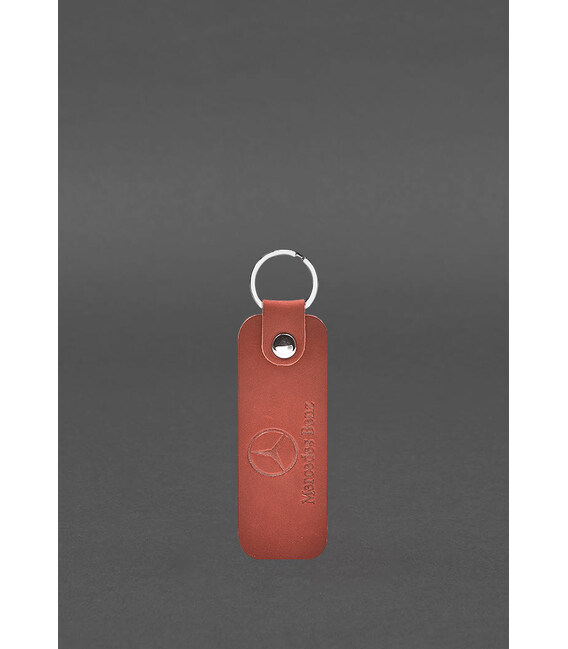 Шкіряний брелок для Авто Mercedes кораловий Crazy Horse картинка, зображення, фото