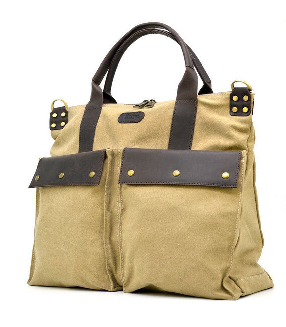 Універсальна сумка унісекс мікс тканини канвас і шкіри TARWA RC-1355-4lx фото, картинка, изображение
