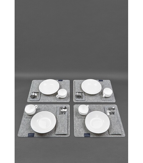 Набір для сервірування столу на 4 персони синій картинка, зображення, фото