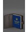 Шкіряна обкладинка-портмоне для військового квитка офіцера запасу (вузький документ) Темно-коричнева картинка, зображення, фото