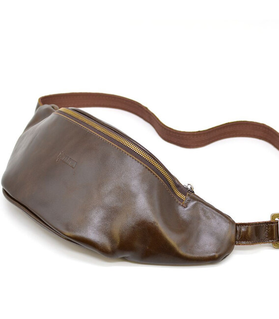 Сумка на пояс GC-3036-4lx з натуральної коричневої шкіри від бренду Tarwa фото, картинка, изображение