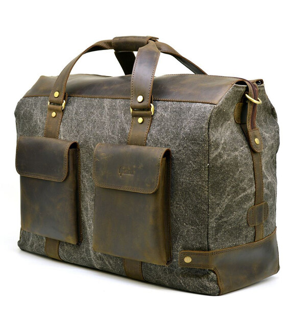 Дорожня стильна сумка парусина канвас та шкіра RG-4353-4lx TARWA фото, картинка, изображение