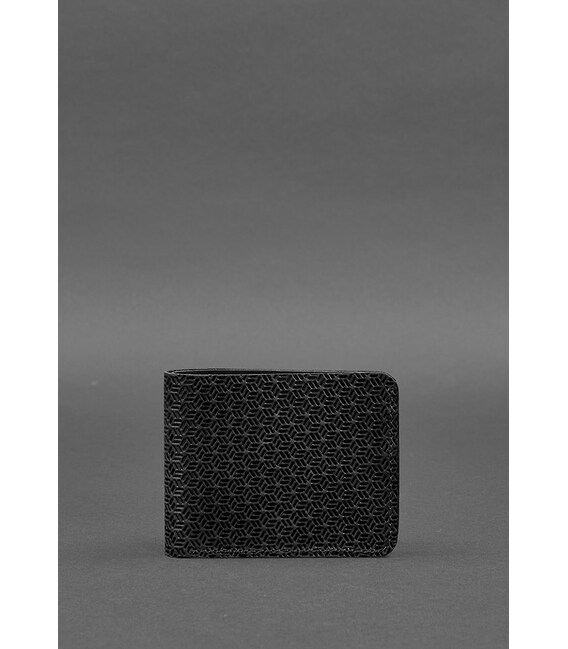 Шкіряне портмоне 4.4 (з затискачем) чорний Crazy Horse карбон картинка, зображення, фото