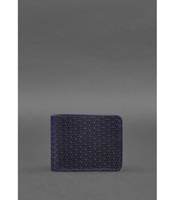 Кожаное портмоне 4.4 (с зажимом) синий Crazy Horse карбон фото, картинка, изображение