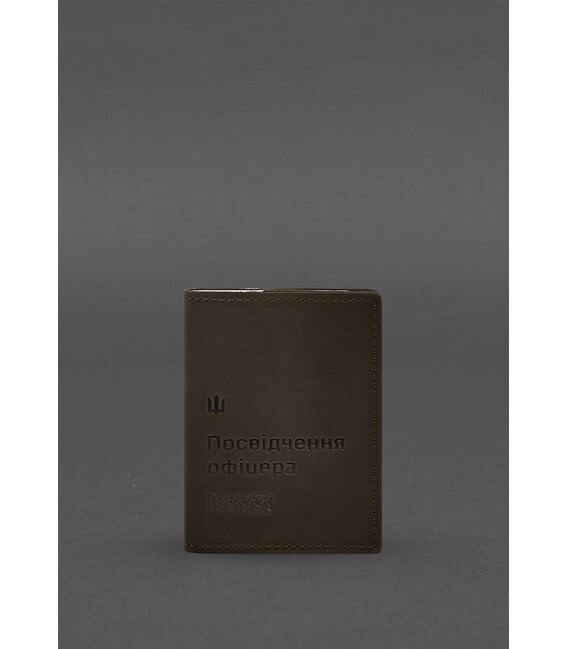 Кожаная обложка для удостоверения офицера 9.2 Темно-коричневый Crazy Horse фото, картинка, изображение
