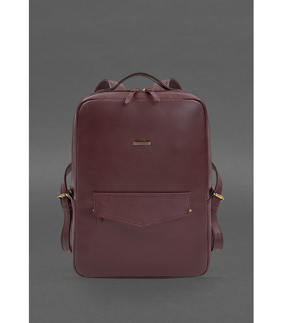 Шкіряний міський рюкзак на блискавці Cooper maxi бордовий картинка, зображення, фото