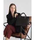 Женская кожаная сумка Fancy A4 коричневая краст фото, картинка, изображение