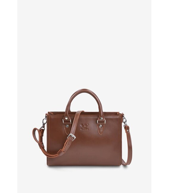 Женская кожаная сумка Fancy світло-коричневий кайзер фото, картинка, изображение