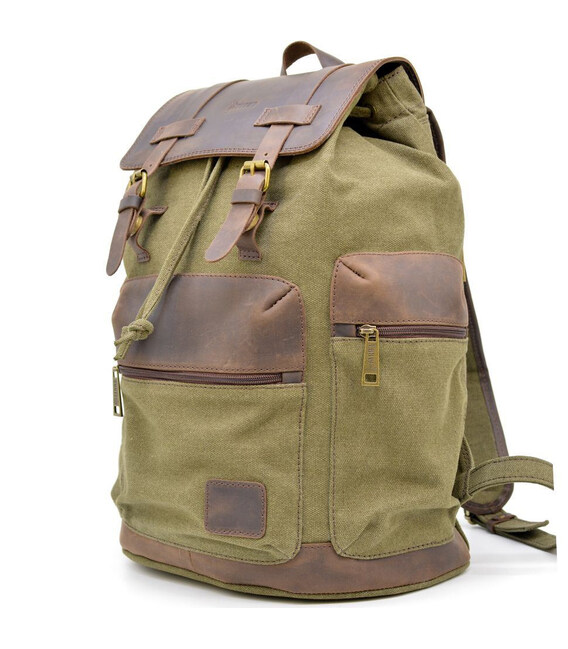 Міський рюкзак мікс з канвасу і шкіри RH-0010-4lx від бренду TARWA фото, картинка, изображение
