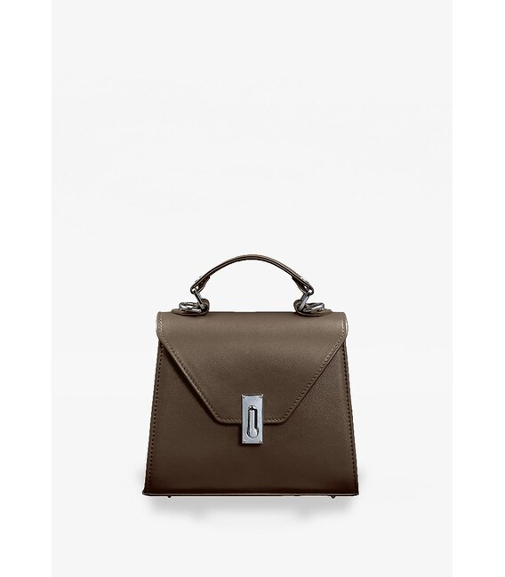 Женская кожаная сумка Futsy Темно-бежевая фото, картинка, изображение