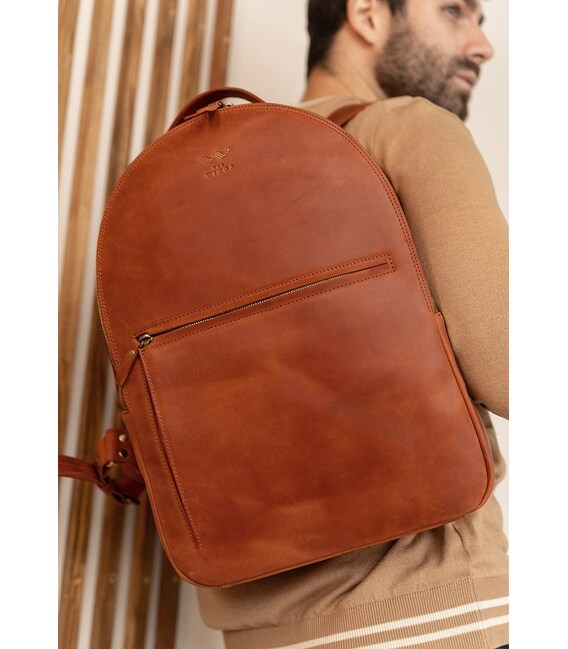 Кожаный рюкзак Groove L светло-коричневый винтаж фото, картинка, изображение