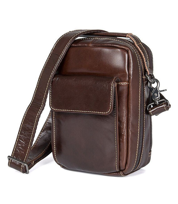 Чоловіча сумка з натуральної шкіри JD1027C бренду John McDee фото, картинка, изображение