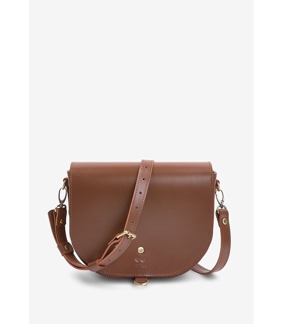 Женская кожаная сумка Ruby L светло-коричневая гладкая фото, картинка, изображение