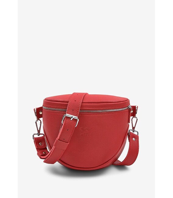 Кожаная сумка поясная-кроссбоди Vacation красная флотар фото, картинка, изображение