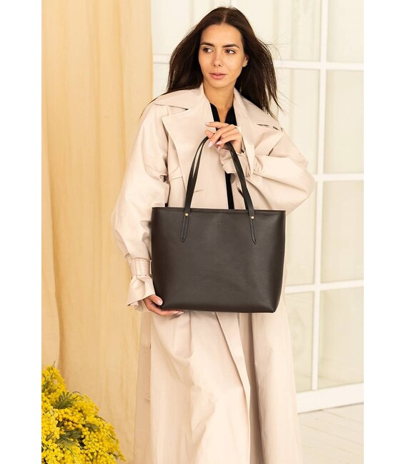 Кожаный шоппер Walker Mini коричневый краст фото, картинка, изображение