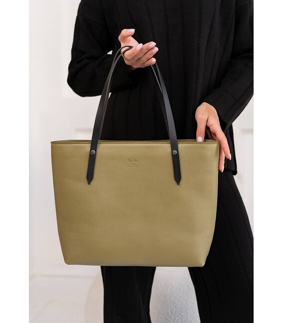 Шкіряний шоппер Walker Mini оливковий краст картинка, зображення, фото