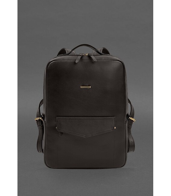 Шкіряний рюкзак на блискавці Cooper maxi темно-коричневий картинка, зображення, фото