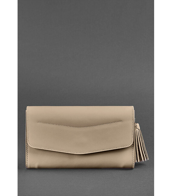 Женская кожаная сумка Элис светло-бежевая Краст фото, картинка, изображение