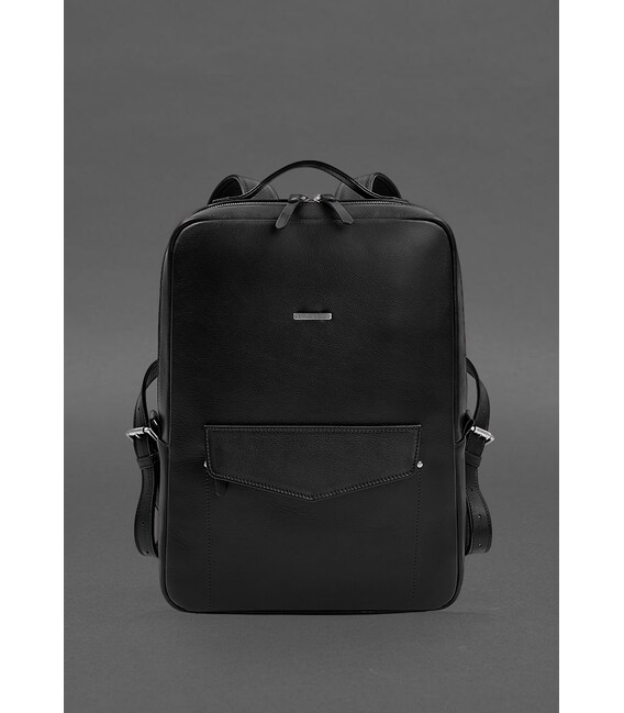 Кожаный городской рюкзак на молнии Cooper maxi черный фото, картинка, изображение