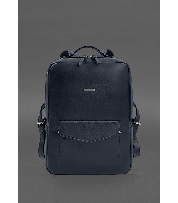 Шкіряний рюкзак на блискавці Cooper maxi синій картинка, зображення, фото