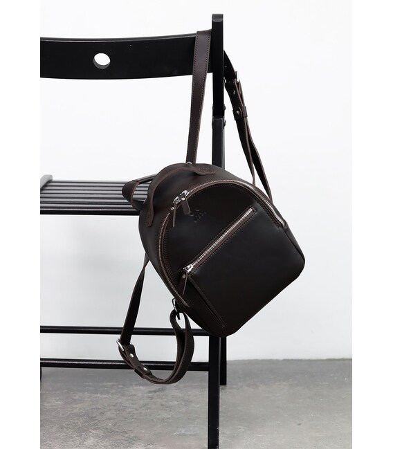 Кожаный рюкзак Groove S темно-коричневый фото, картинка, изображение