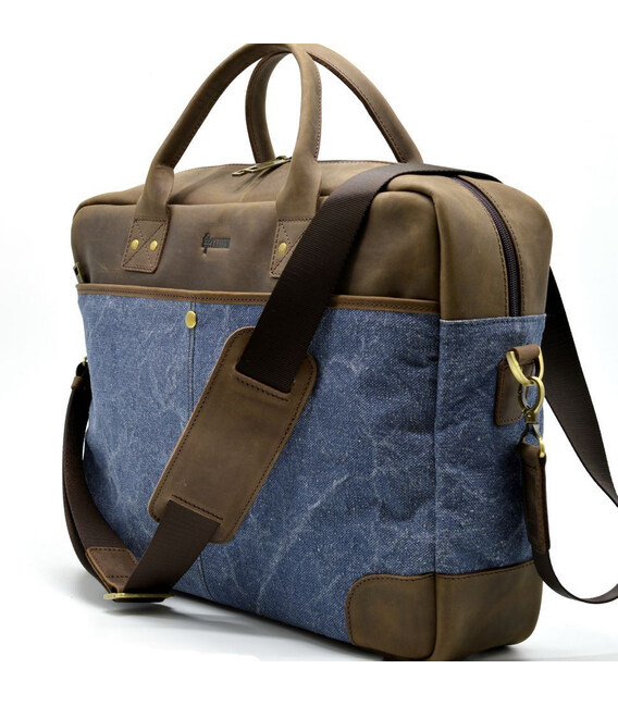 Чоловіча сумка парусина + шкіра RK-0458-4lx TARWA фото, картинка, изображение