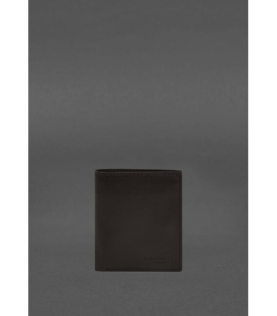 Кожаное портмоне на кнопке Brut темно-коричневый краст фото, картинка, изображение