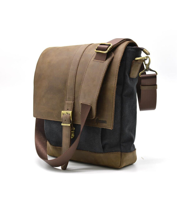 Чоловіча сумка через плече парусина + шкіра RG-1811-4lx TARWA фото, картинка, изображение