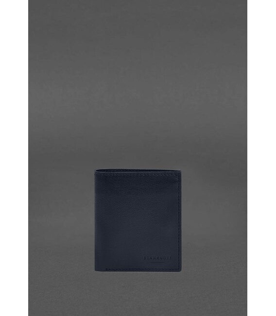 Шкіряне портмоне на кнопці Brut синій краст картинка, зображення, фото