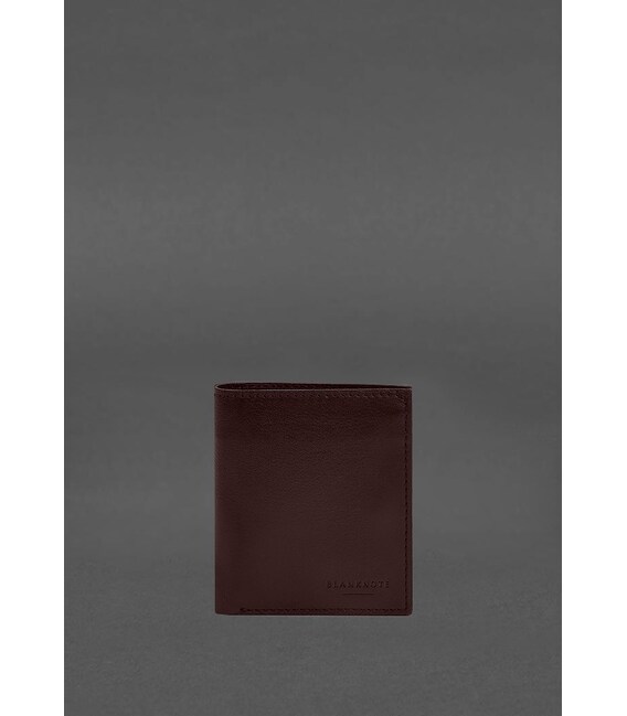 Шкіряне портмоне на кнопці Brut бордовий краст картинка, зображення, фото