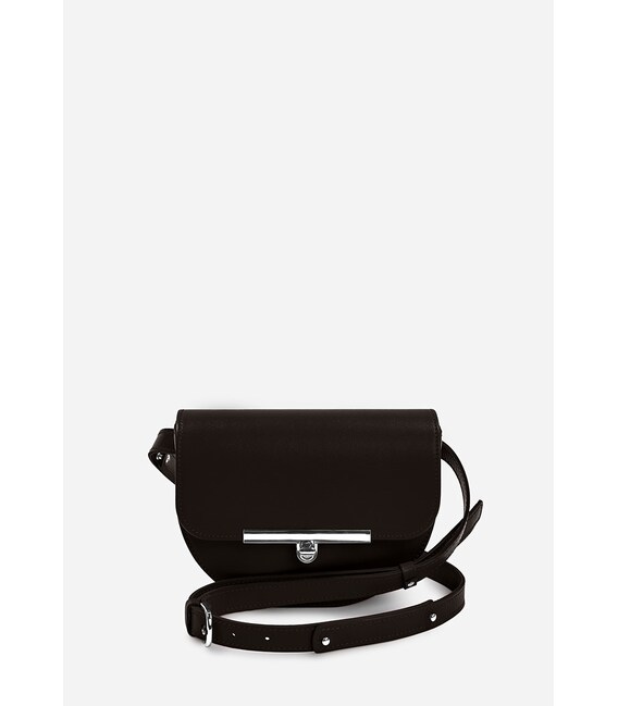 Женская кожаная сумка поясная-кроссбоди Bridget темно-коричневая фото, картинка, изображение