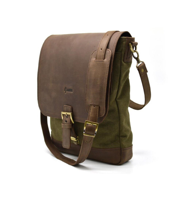 Чоловіча сумка через плече, комбінація шкіри і парусини "Canvas" RH-1808-4lx бренду Tarwa картинка, зображення, фото