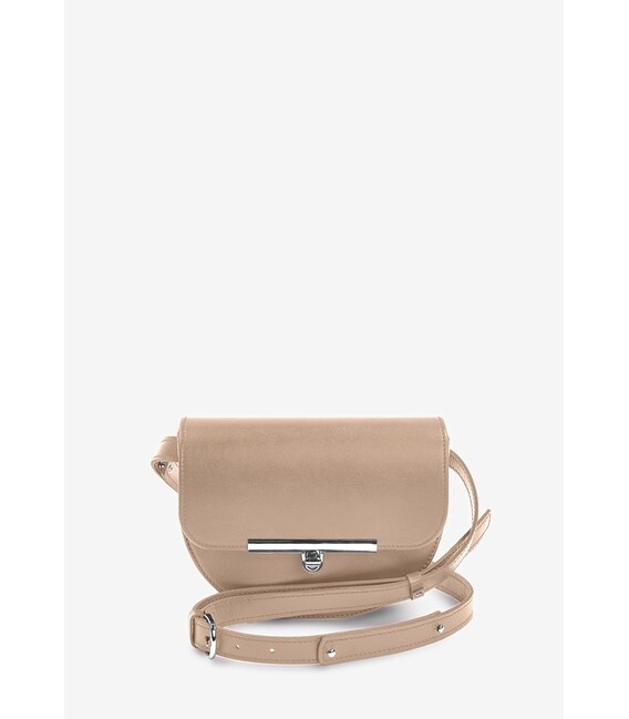 Женская кожаная сумка поясная-кроссбоди Bridget светло-бежевый фото, картинка, изображение