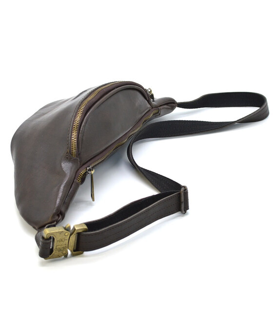 Сумка на пояс GX-3036-3md з натуральної коричнево-бордовою шкіри від бренду Tarwa фото, картинка, изображение