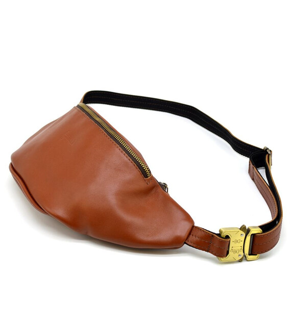 Стильна сумка на пояс бренду TARWA GB-3036-4lx в рудувато-коричневому кольорі фото, картинка, изображение