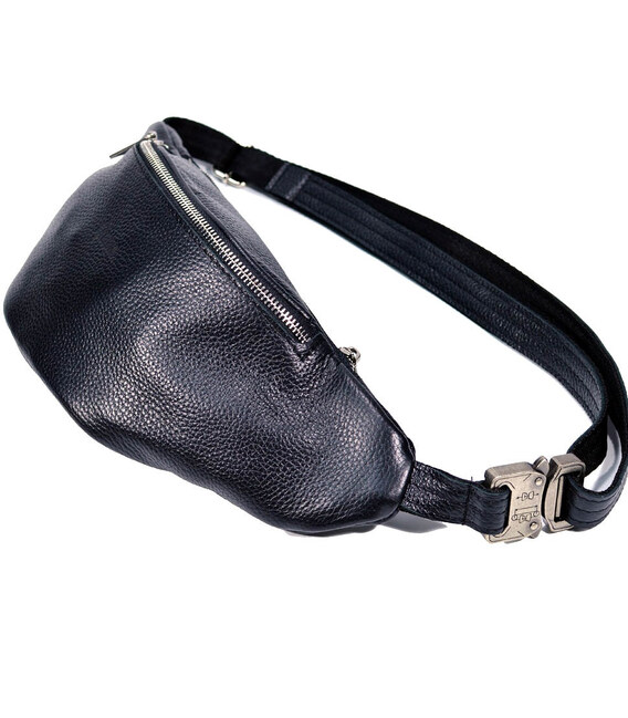 Сумка на пояс (бананка) чорна зі шкіри "флотар", TARWA FA-3036-4lx фото, картинка, изображение