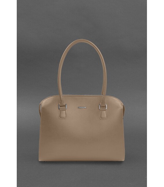 Жіноча шкіряна сумка Business світло-бежевий Краст картинка, зображення, фото