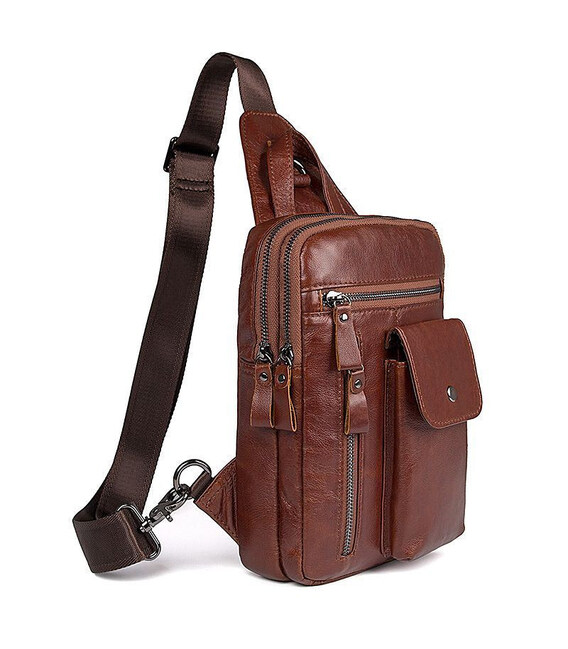 Чоловіча шкіряна сумка через плече John McDee 4006B фото, картинка, изображение