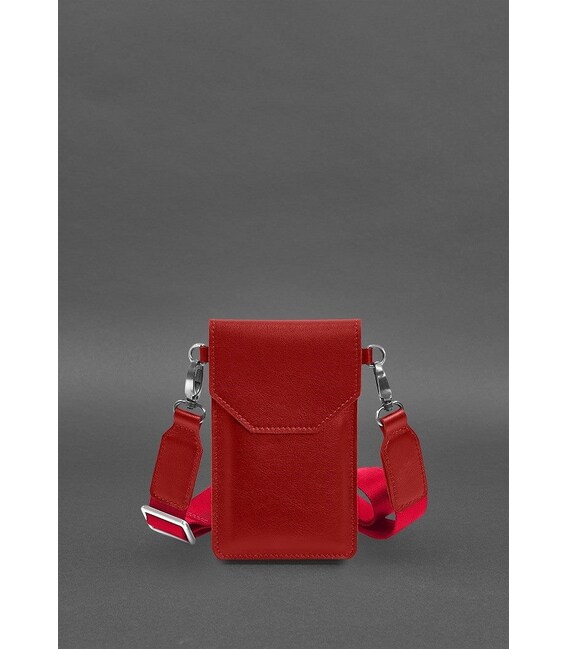 Шкіряна сумка-чохол для телефону червона картинка, зображення, фото