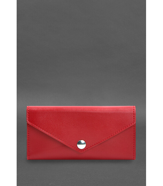 Шкіряний клатч (портмоне) на кнопці 5.0 червоний краст картинка, зображення, фото