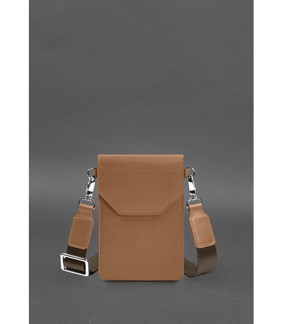 Кожаная сумка-чехол для телефона maxi Карамель фото, картинка, изображение