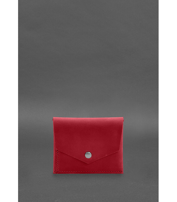 Шкіряний гаманець mini 3.0 (кард-кейс) кораловий Crazy Horse картинка, зображення, фото