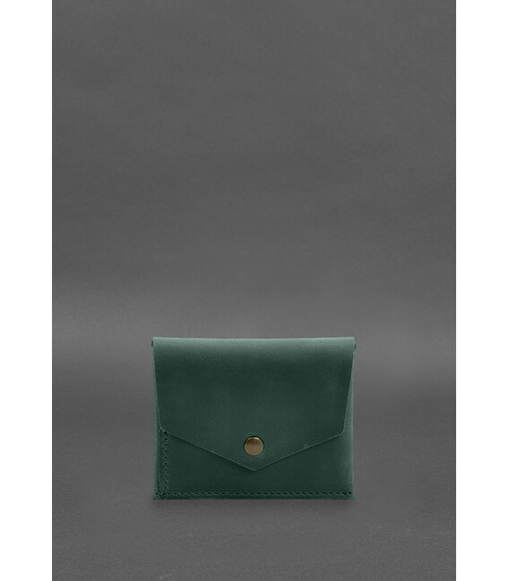 Кожаный кошелек mini 3.0 (кард-кейс) зеленый Crazy Horse фото, картинка, изображение